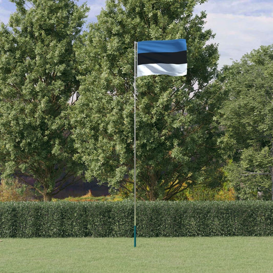 Berkfield Estonia Flag and Pole 5.55 m Aluminium