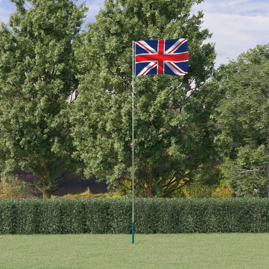 Berkfield UK Flag and Pole 5.55 m Aluminium