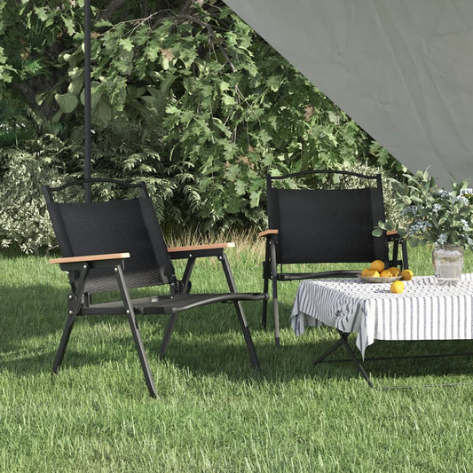 Berkfield Camping Chairs 2 pcs Black 54x43x59cm Oxford Fabric