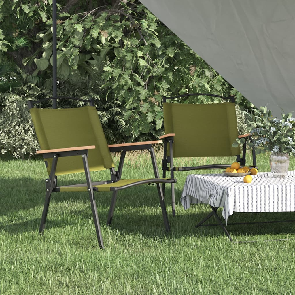 Berkfield Camping Chairs 2 pcs Green 54x55x78 cm Oxford Fabric