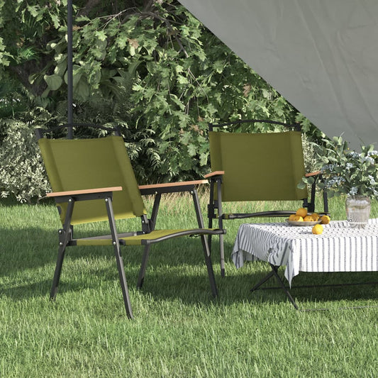 Berkfield Camping Chairs 2 pcs Green 54x55x78 cm Oxford Fabric