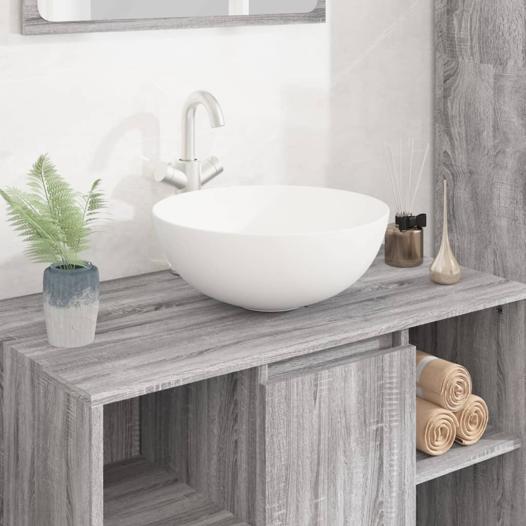 Berkfield Wash Basin White 36x15 cm Ceramic Round