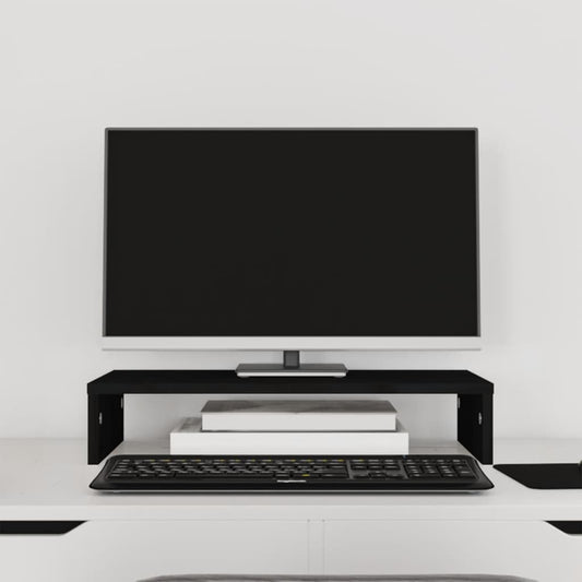 Berkfield Monitor Stand Black 50x27x10 cm Solid Wood Pine