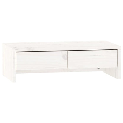 Berkfield Monitor Stand White 50x27x15 cm Solid Wood Pine