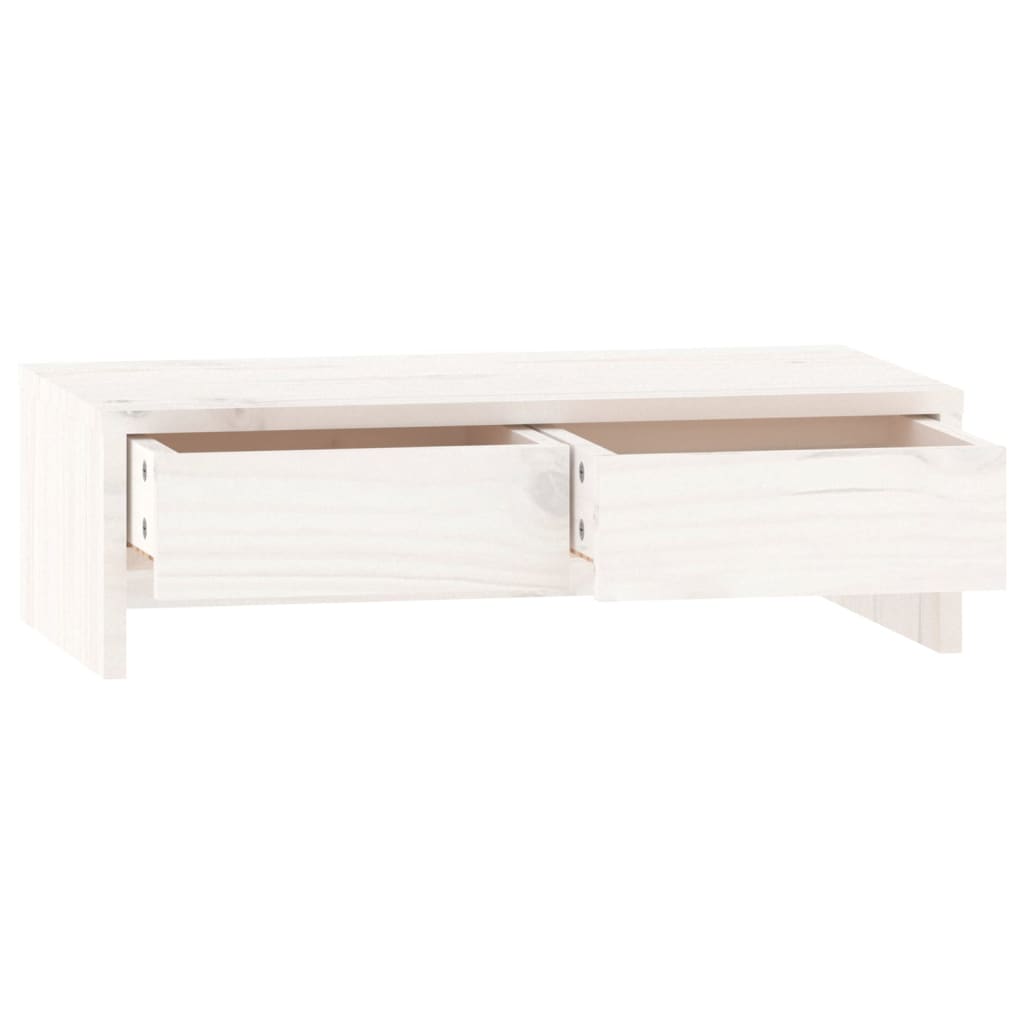 Berkfield Monitor Stand White 50x27x15 cm Solid Wood Pine