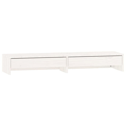 Berkfield Monitor Stand White 100x27x15 cm Solid Wood Pine