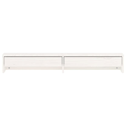 Berkfield Monitor Stand White 100x27x15 cm Solid Wood Pine