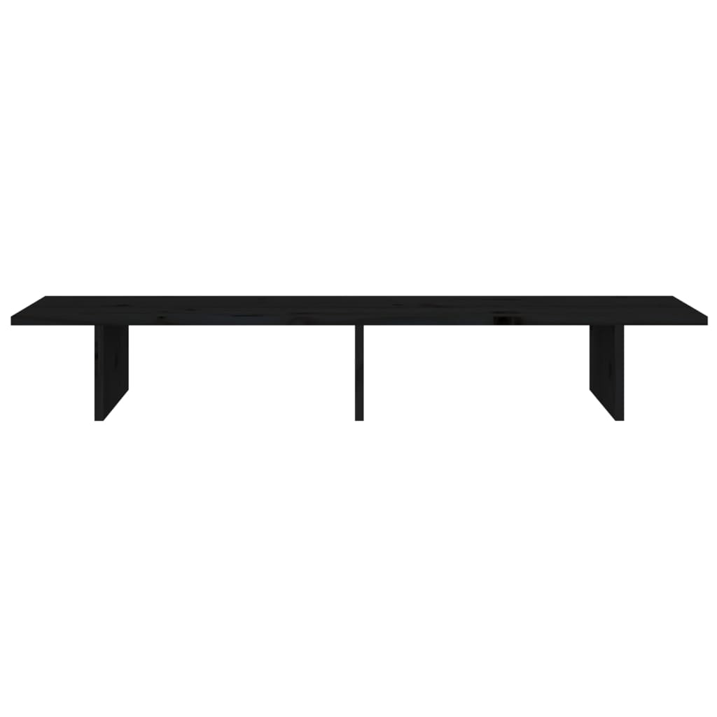Berkfield Monitor Stand Black 100x27x15 cm Solid Wood Pine