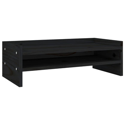 Berkfield Monitor Stand Black 50x24x16 cm Solid Wood Pine
