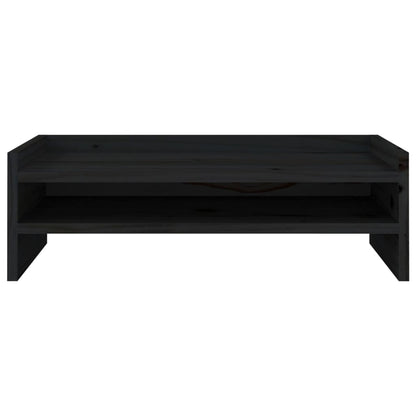 Berkfield Monitor Stand Black 50x24x16 cm Solid Wood Pine