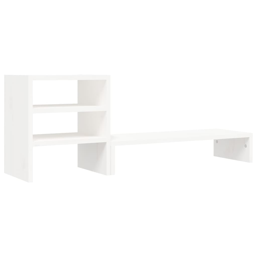 Berkfield Monitor Stand White 81x20x30 cm Solid Wood Pine