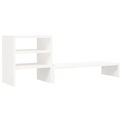 Berkfield Monitor Stand White 81x20x30 cm Solid Wood Pine