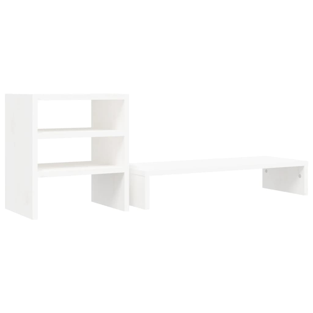 Berkfield Monitor Stand White 81x20x30 cm Solid Wood Pine