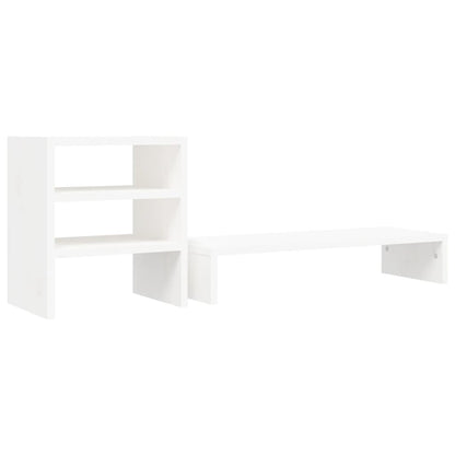 Berkfield Monitor Stand White 81x20x30 cm Solid Wood Pine