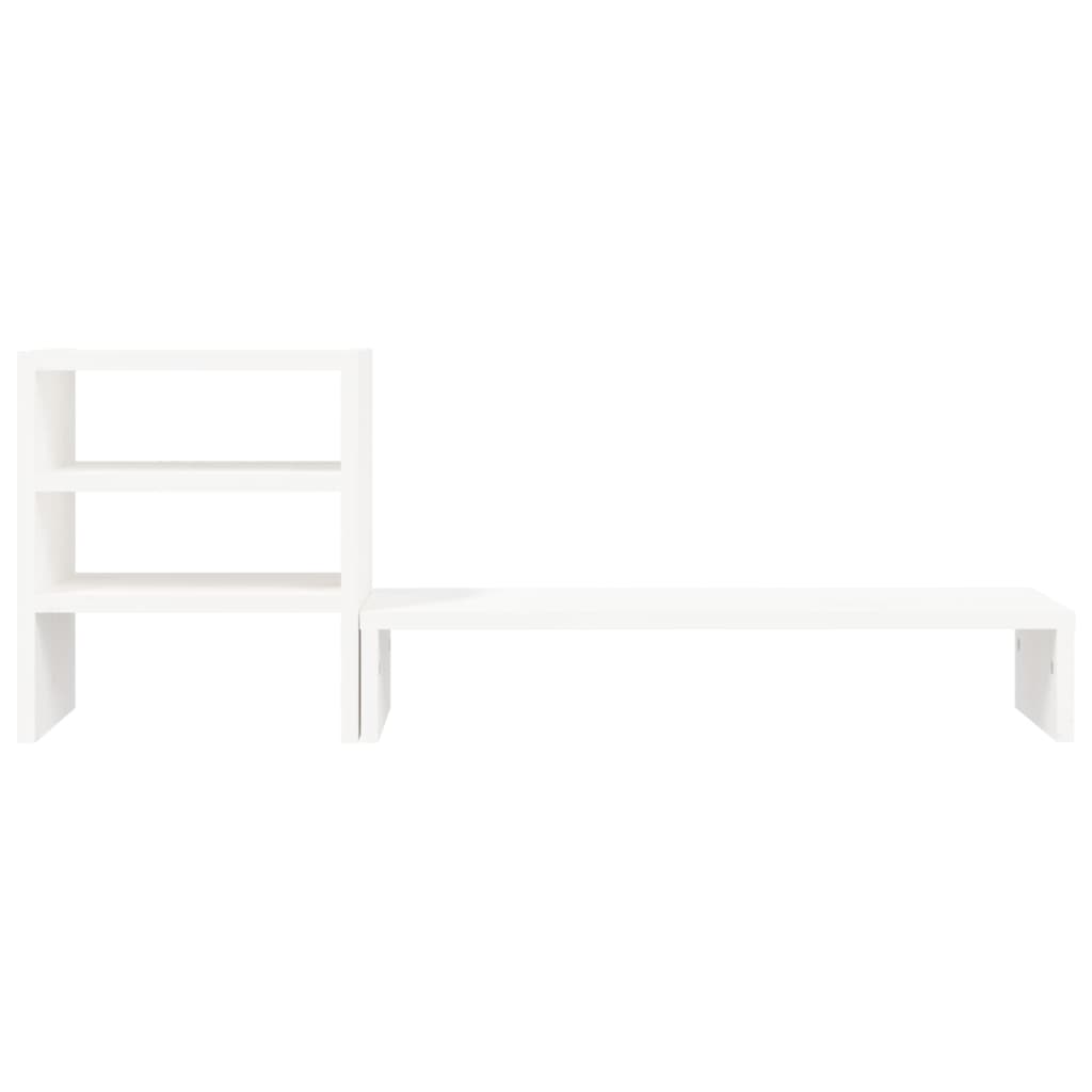 Berkfield Monitor Stand White 81x20x30 cm Solid Wood Pine