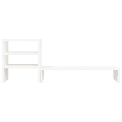 Berkfield Monitor Stand White 81x20x30 cm Solid Wood Pine