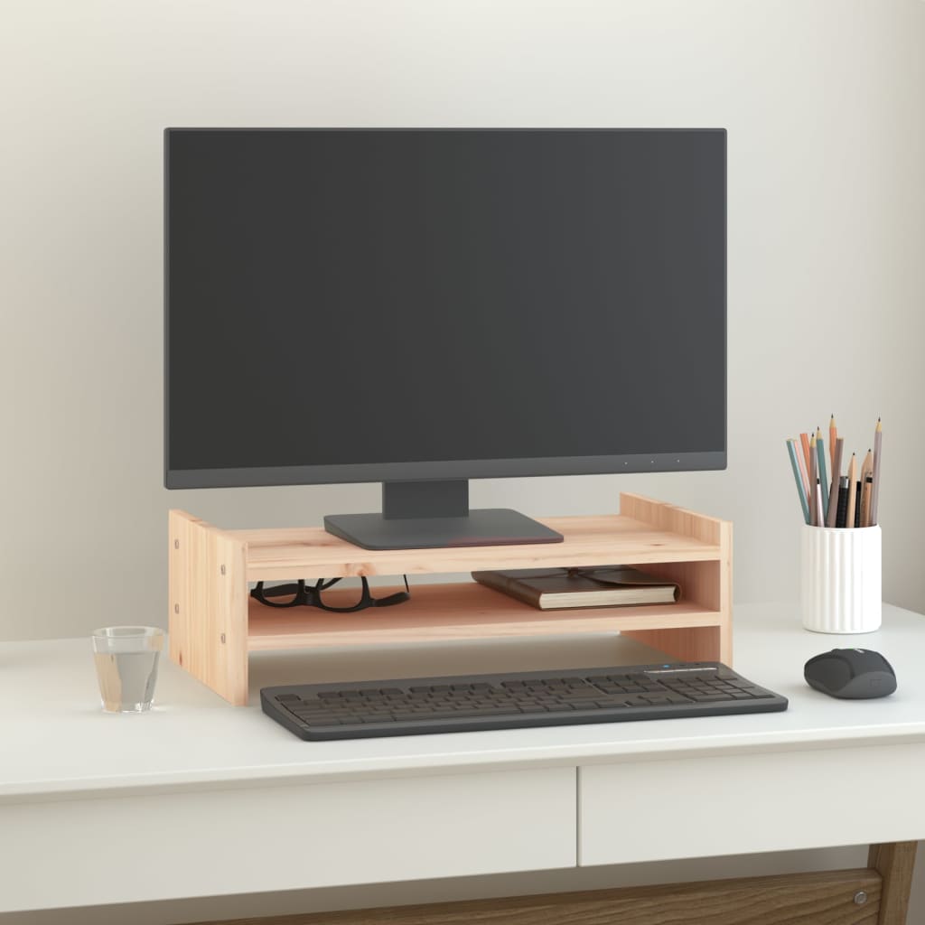 Berkfield Monitor Stand 50x27x15 cm Solid Wood Pine