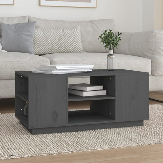 Berkfield Coffee Table Grey 90x49x40.5 cm Solid Wood Pine