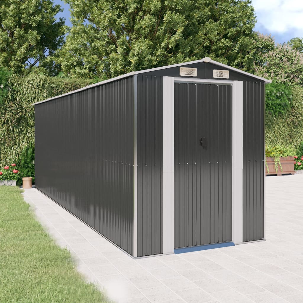Berkfield Garden Shed Anthracite 192x606x223 cm Galvanised Steel