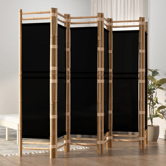 Berkfield Folding 6-Panel Room Divider 240 cm Bamboo and Canvas
