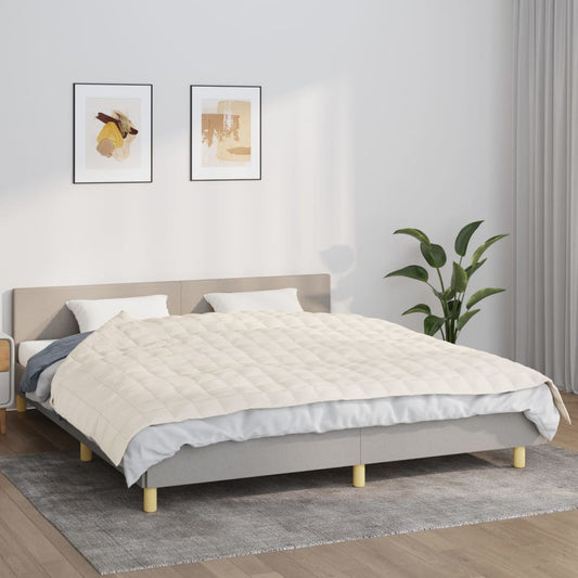Berkfield Weighted Blanket Light Cream 155x220 cm 7 kg Fabric