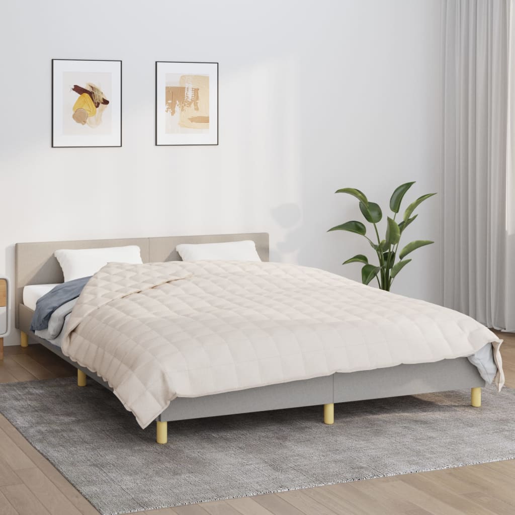Berkfield Weighted Blanket Light Cream 200x225 cm 9 kg Fabric