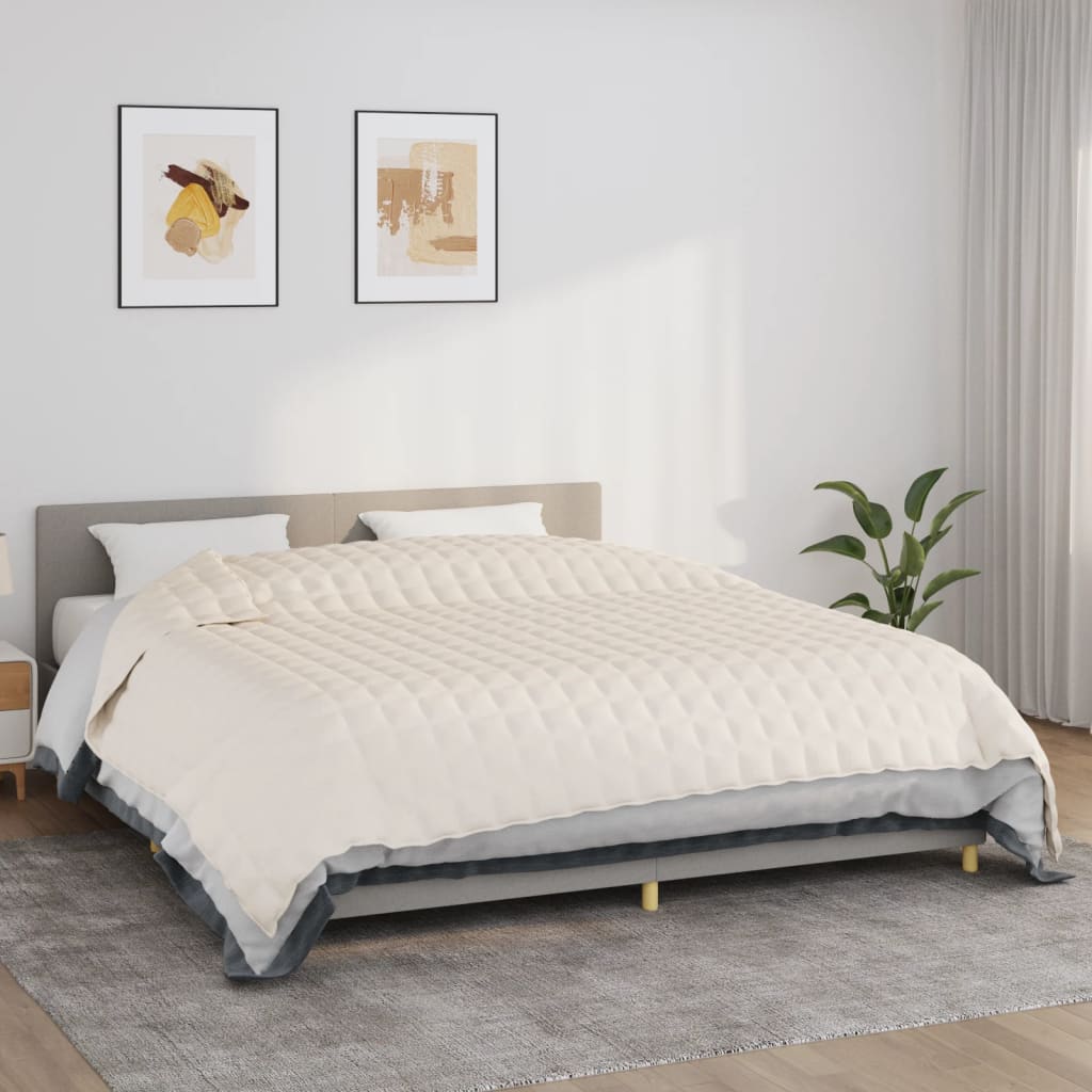 Berkfield Weighted Blanket Light Cream 220x260 cm 15 kg Fabric