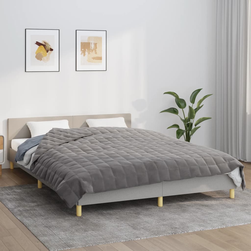 Berkfield Weighted Blanket Grey 220x235 cm King 15 kg Fabric