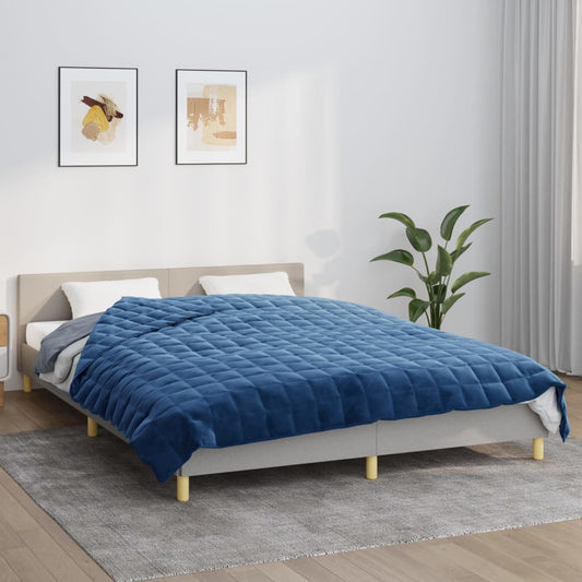Berkfield Weighted Blanket Blue 220x235 cm King 11 kg Fabric