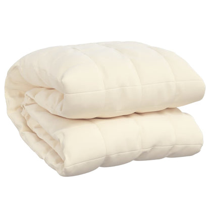 Berkfield Weighted Blanket Light Cream 138x200 cm Single 10 kg Fabric