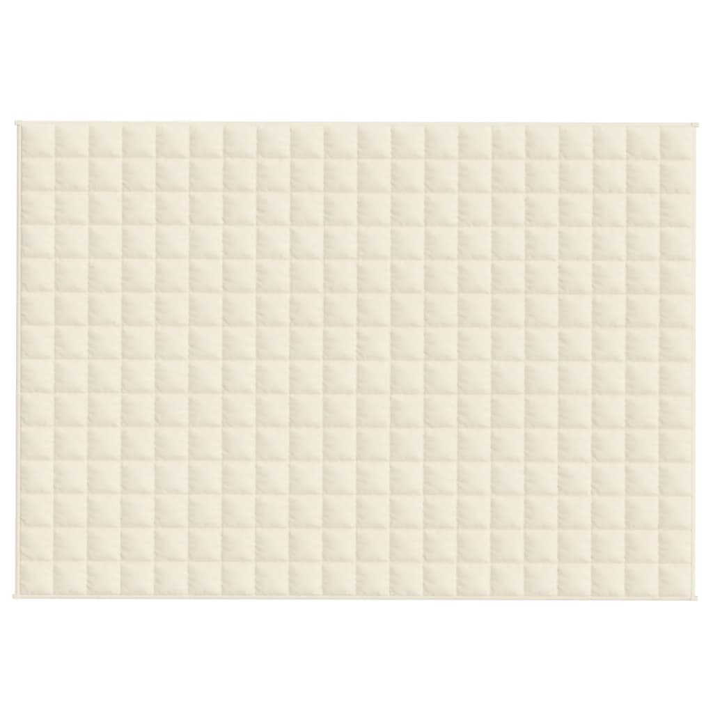 Berkfield Weighted Blanket Light Cream 138x200 cm Single 10 kg Fabric