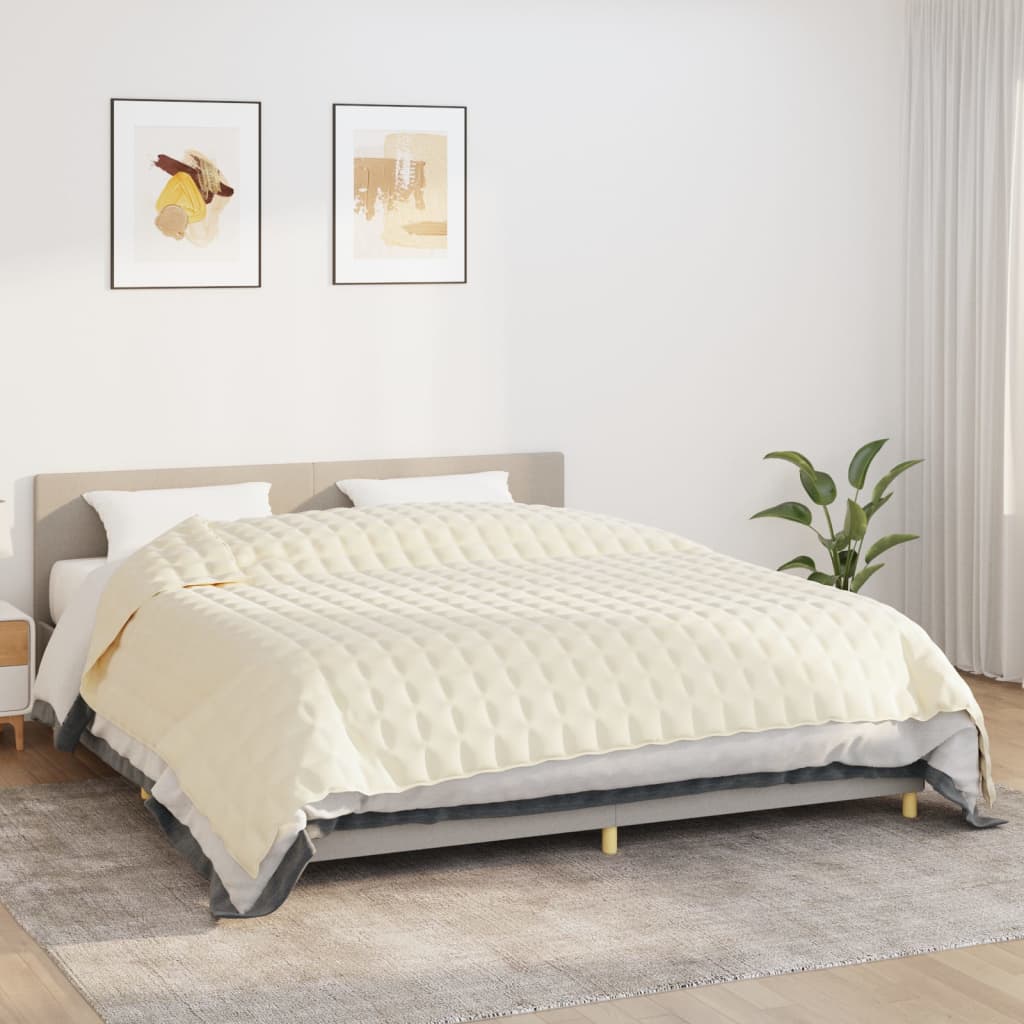 Berkfield Weighted Blanket Light Cream 235x290 cm 11 kg Fabric