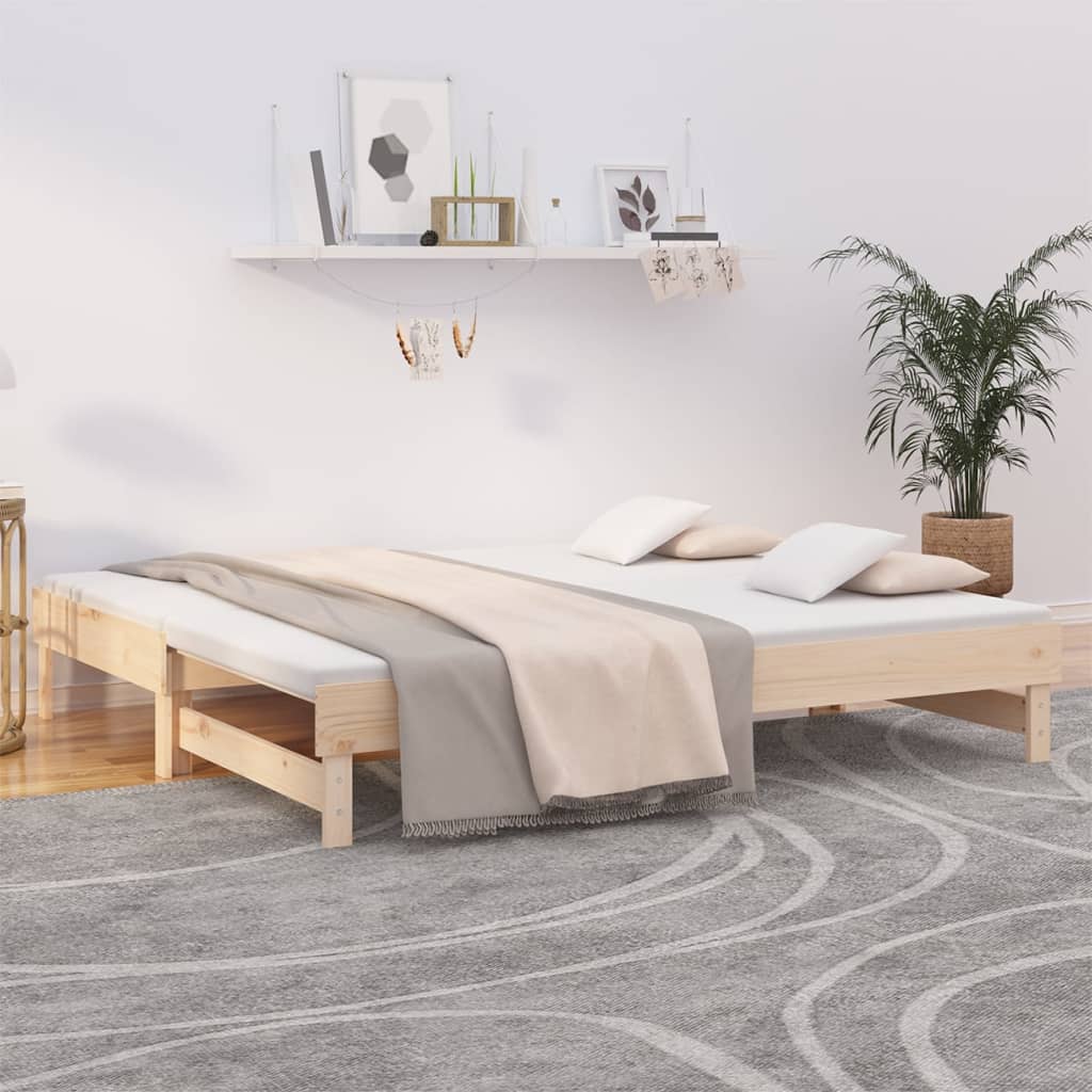 Berkfield Pull-out Day Bed 2x(75x190) cm Solid Wood Pine
