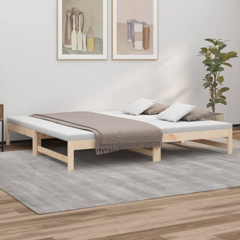 Berkfield Pull-out Day Bed 2x(80x200) cm Solid Wood Pine