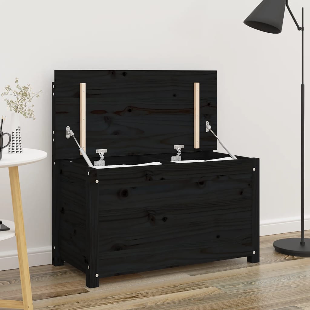 Berkfield Bench Black 80x41x77 cm Solid Wood Pine