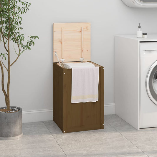 Berkfield Laundry Box Honey Brown 44x44x66 cm Solid Wood Pine