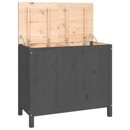 Berkfield Laundry Box Grey 88.5x44x76 cm Solid Wood Pine