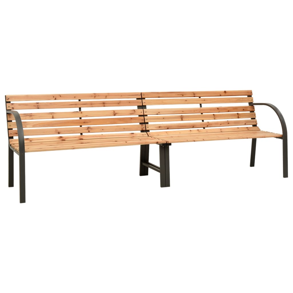 Berkfield Twin Garden Bench 225 cm Solid Wood Fir