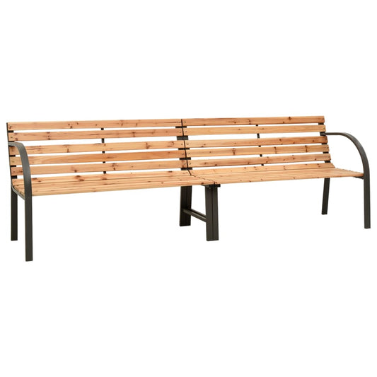 Berkfield Twin Garden Bench 225 cm Solid Wood Fir