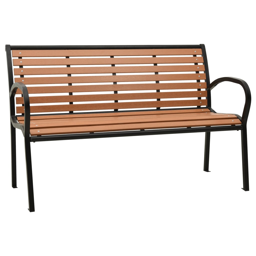 Berkfield Garden Bench Black and Brown 116 cm Steel and WPC