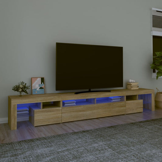 Berkfield TV Cabinet with LED Lights Sonoma Oak 260x36.5x40 cm