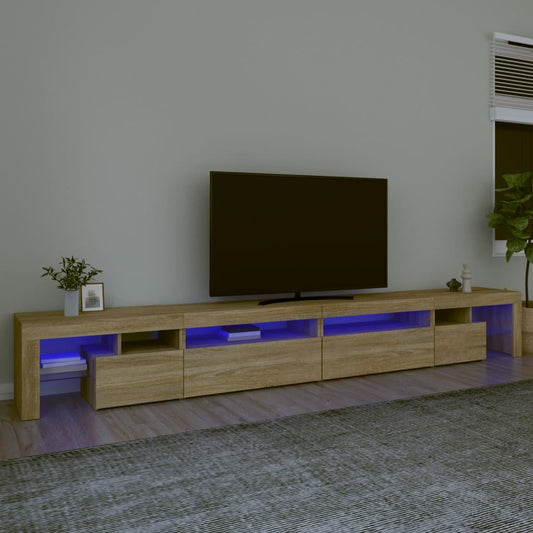 Berkfield TV Cabinet with LED Lights Sonoma Oak 290x36.5x40 cm
