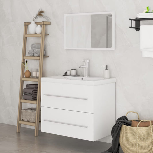 Berkfield 3 Piece Bathroom Furniture Set White