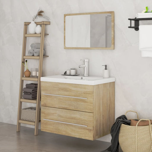 Berkfield 3 Piece Bathroom Furniture Set Sonoma Oak