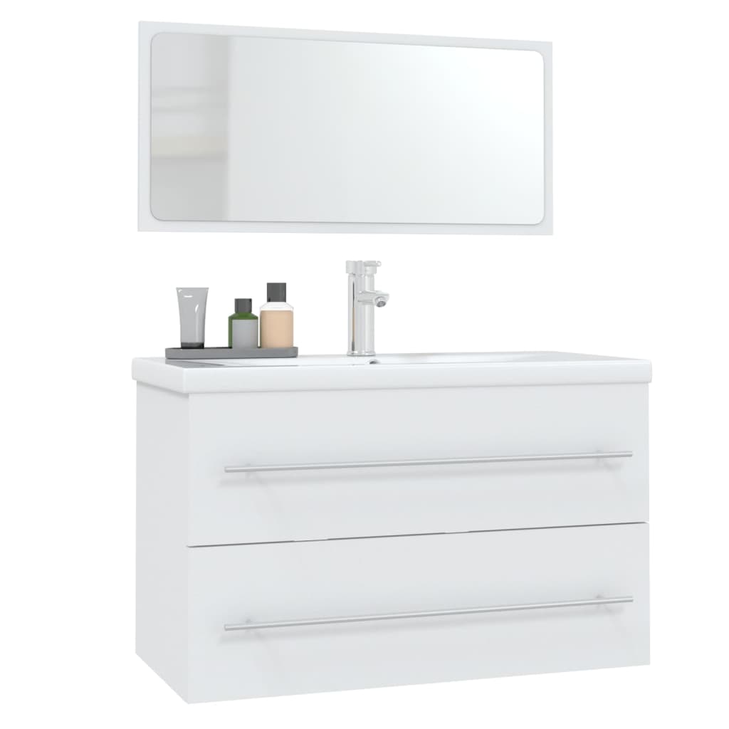 Berkfield 3 Piece Bathroom Furniture Set White
