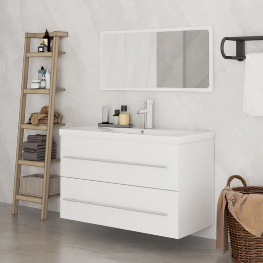Berkfield 3 Piece Bathroom Furniture Set White