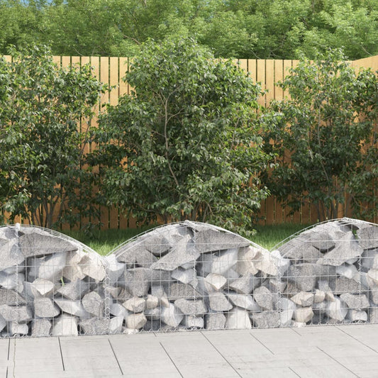 Berkfield Arched Gabion Basket 100x30x40/60 cm Galvanised Iron