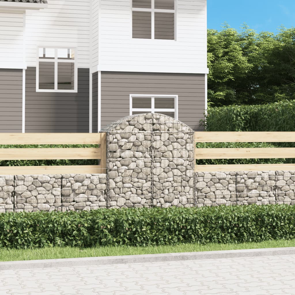 Berkfield Arched Gabion Basket 100x50x120/140 cm Galvanised Iron