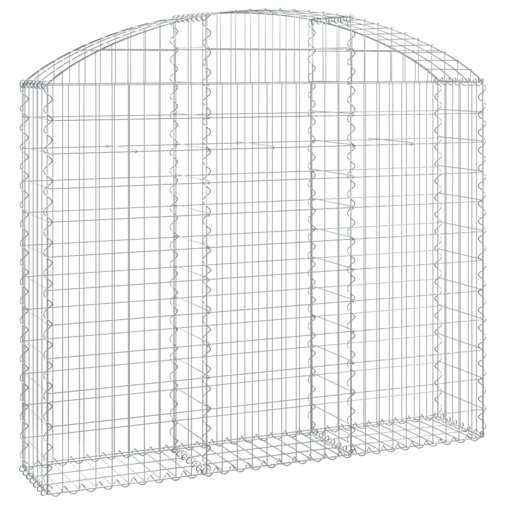 Berkfield Arched Gabion Basket 150x30x120/140 cm Galvanised Iron