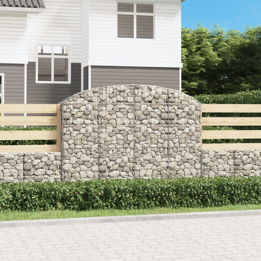 Berkfield Arched Gabion Basket 200x30x140/160 cm Galvanised Iron